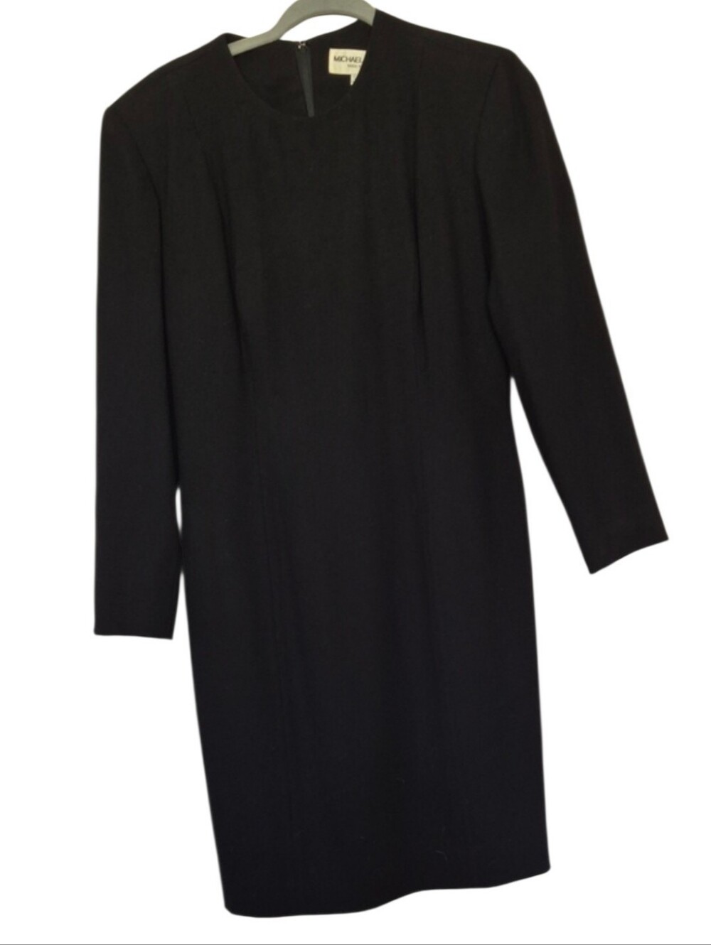 Vintage Michael Kors Size 8 Black 100% Wool Sheath Dress Made in USA